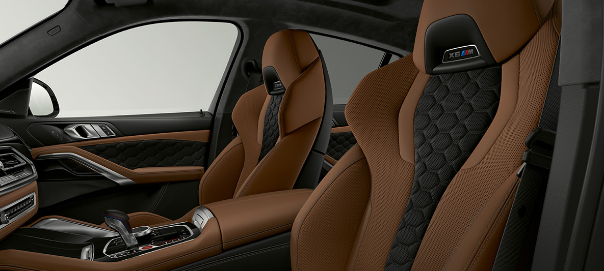 M multifunksjonsseter BMW X6 M F96 M multifunksjonsseter med X6 M logo BMW X6 M F96 2020 SUV kupé