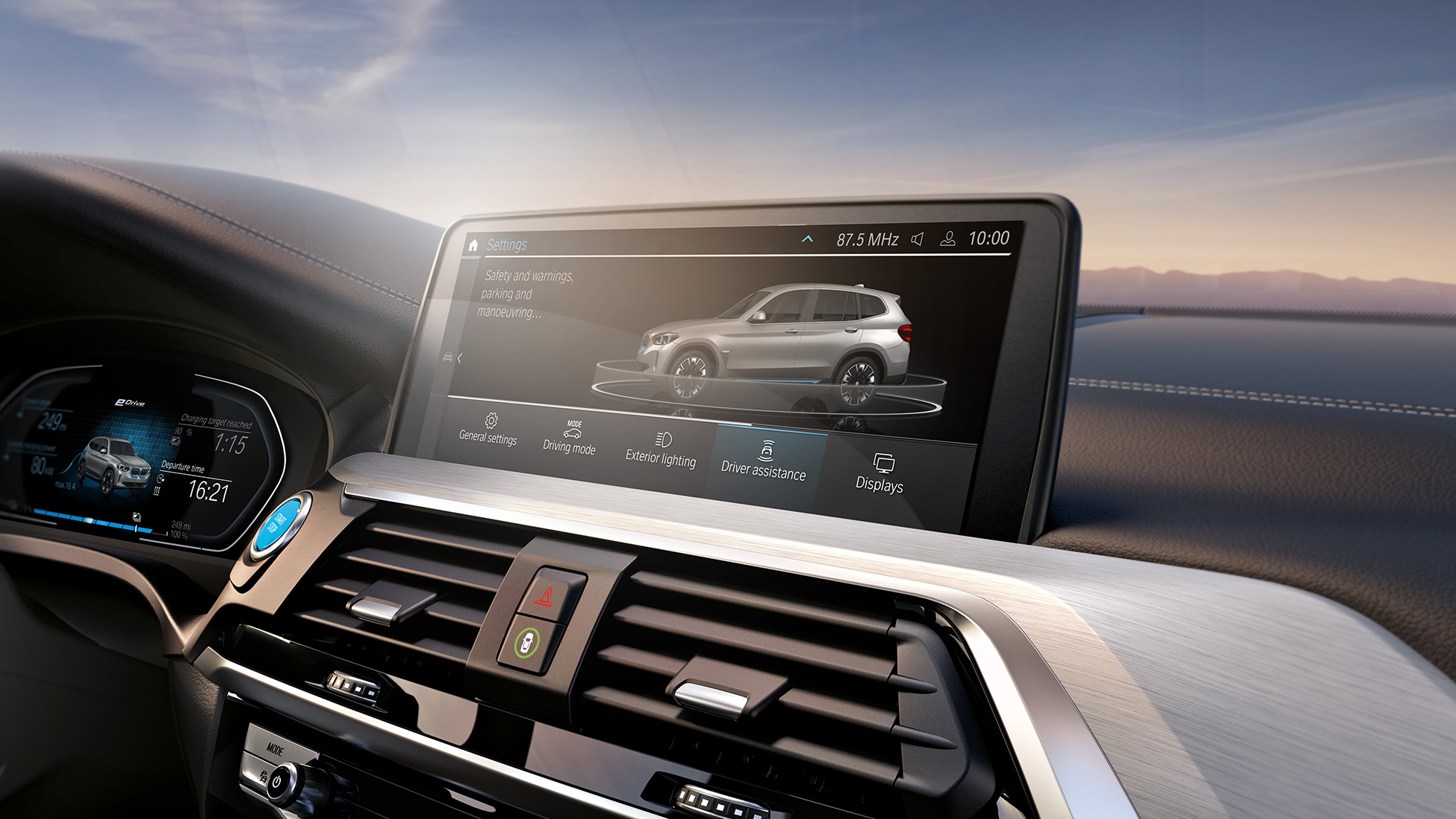 Førerassistentsystemer BMW iX3 G08 kontrolldisplay cockpit Førerassistentsystemer BMW iX3 G08 2020 kontrolldisplay cockpit