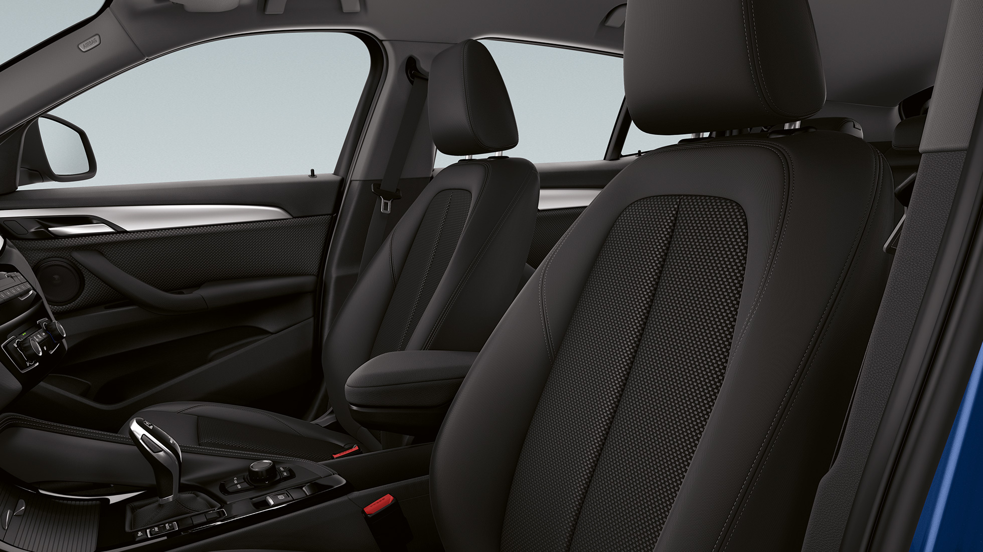 Skinninteriør BMW X2 sDrive20i Modell Advantage BMW X2 sDrive20i Modell Advantage 2018 F39 Interiør, skinninteriør