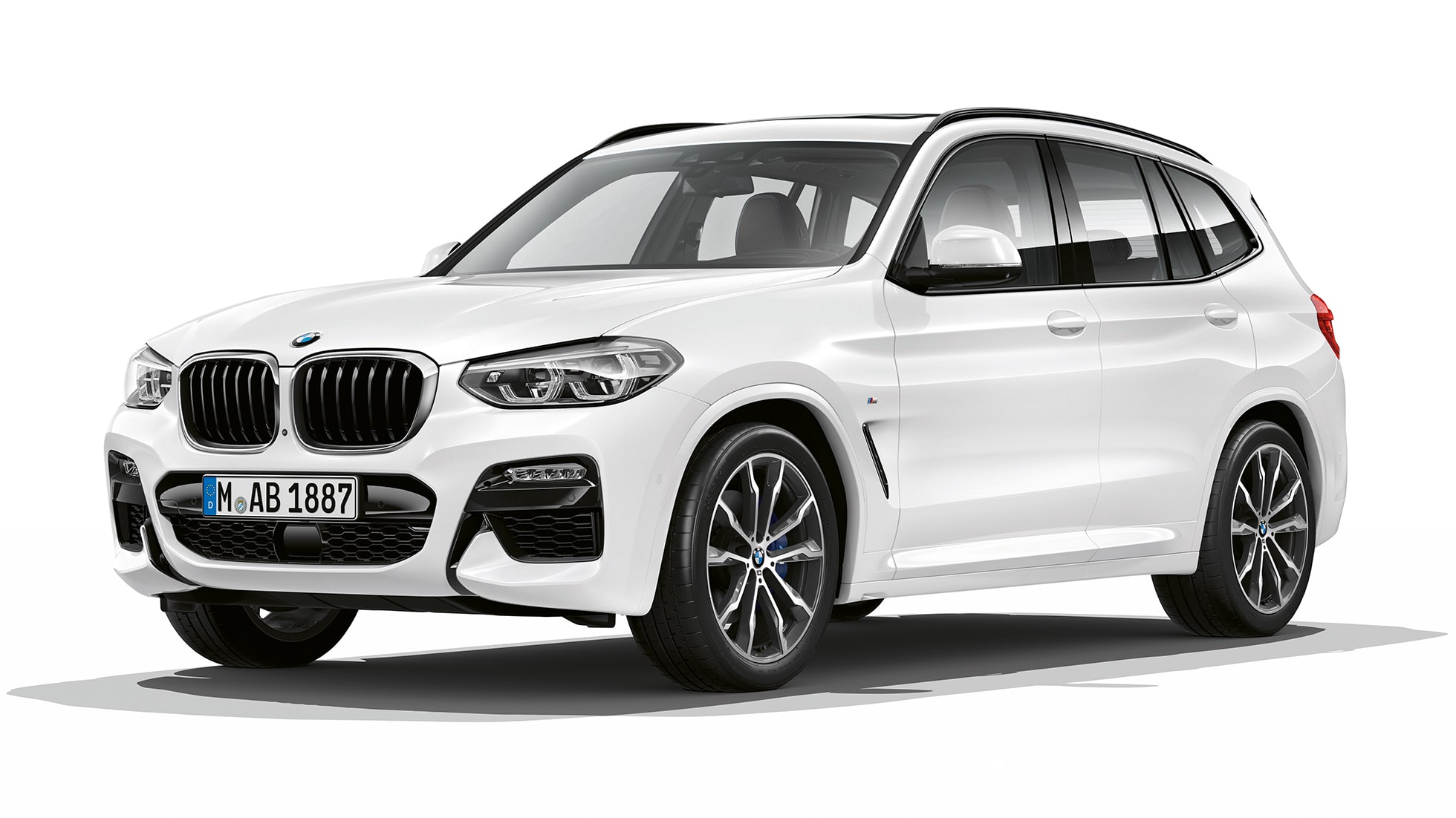BMW X3 M40i, Model M Sport sett skrått forfra BMW X3 M40i, Model M Sport sett skrått forfra