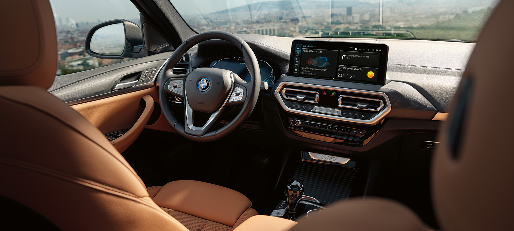 BMW X3 G01 designhøydepunkter, setetrekk i konjakkfarget Sensatec 2021 BMW X3 G01 designhøydepunkter, setetrekk i konjakkfarget Sensatec 2021