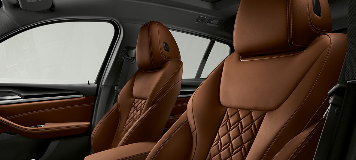 BMW Individual utvidet skinninteriør i Trøffel merinoskinn BMW X4 BMW Individual utvidet skinninteriør i Trøffel merinoskinn BMW X4 G02 2018 interiør