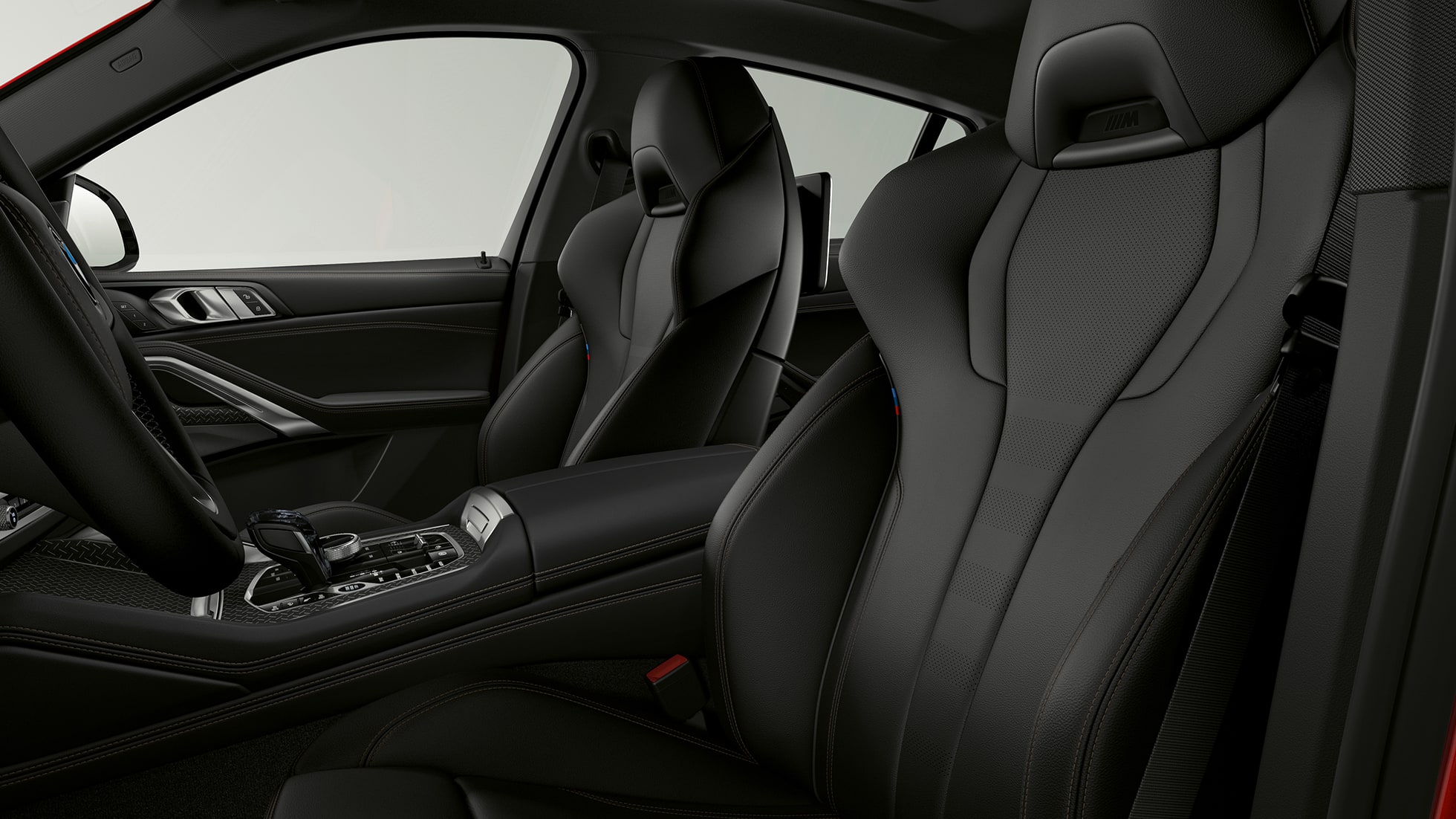 BMW X6 med BMW xLine, setetrekk. BMW X6 interiør. med BMW xLine med fokus på setetrekk