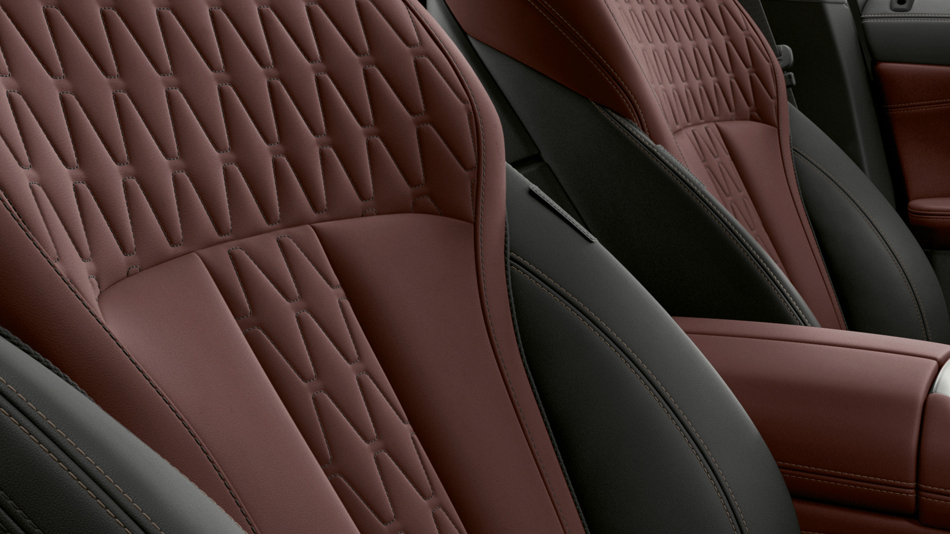BMW X6 Individual setetrekk. BMW X6 Individual interiør med fokus på setetrekket.