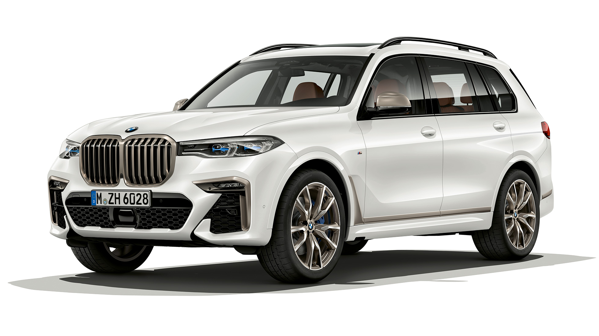 BMW X7 M50d BMW X7 M50d sett skrått forfra i studio