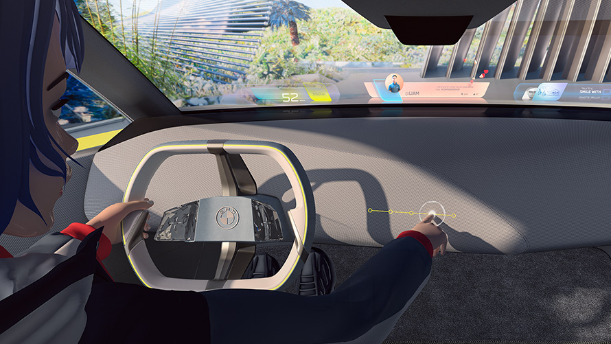 BMW i Vision Dee interaktiv kommunikasjon BMW i Vision Dee visjonsbil interaktiv kommunikasjon