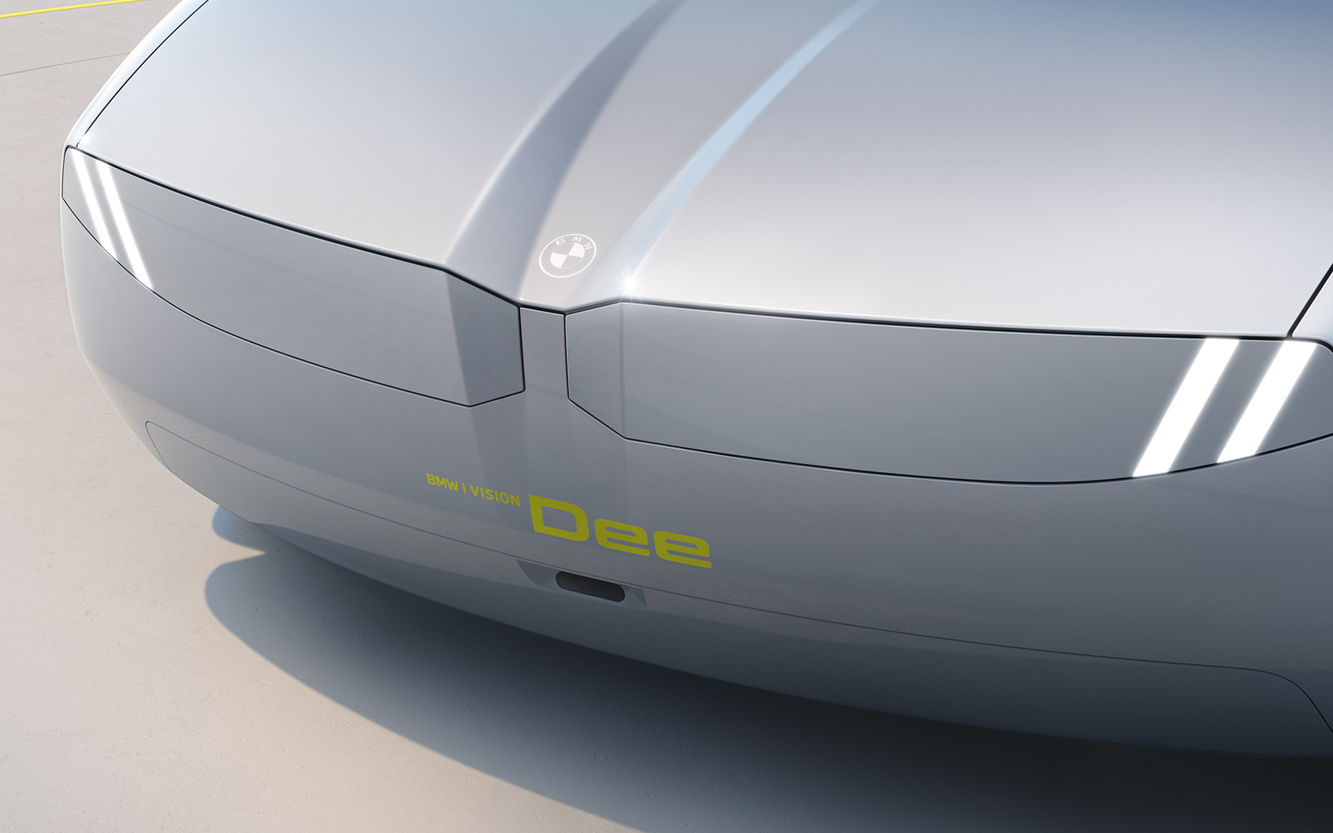 BMW i Vision Dee utvendig design front BMW i Vision Dee visjonsbil utvendig design sett forfra