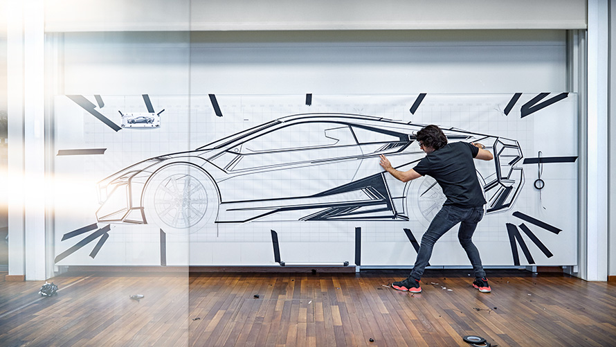 BMW Vision M NEXT, utvendig design BMW Vision M NEXT, utviklingsprosess, utvendig design, sett fra siden, skisse