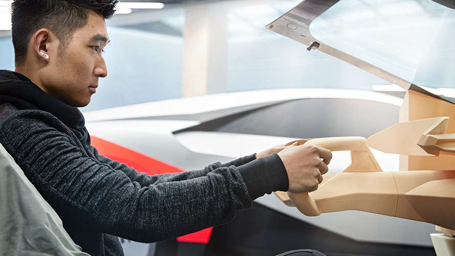 BMW Vision M NEXT, innvendig design BMW Vision M NEXT, utviklingsprosess, innvendig design, Boost Pod
