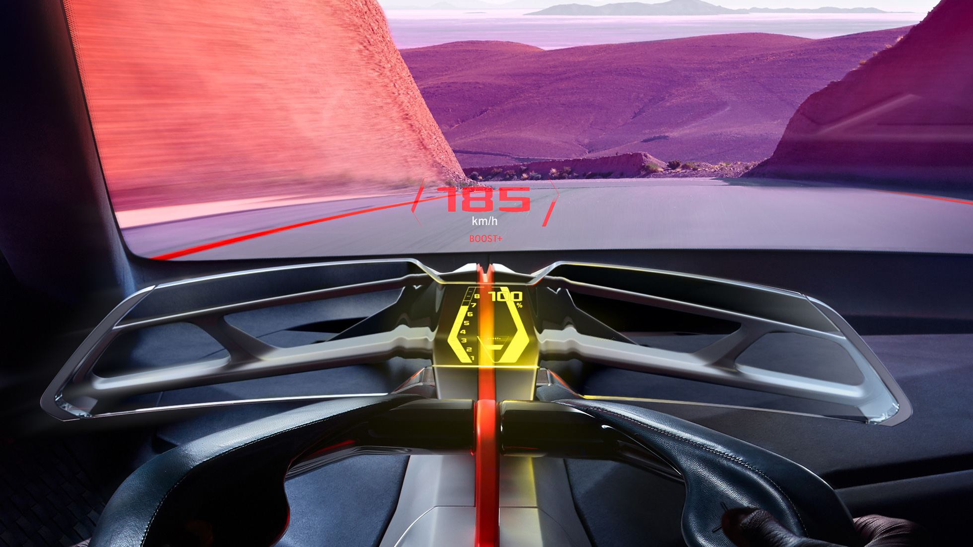 BMW Vision M NEXT, innvendig design BMW Vision M NEXT, innvendig design, Boost Pod, Full AR Head-Up Display