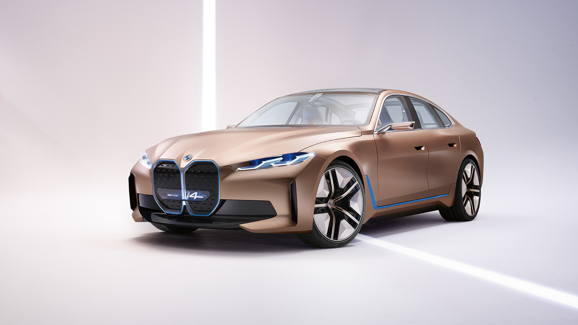 Eksteriør 4 BMW Concept i4 2020 G26 Eksteriør 4 BMW Concept i4 2020 G26 elbil helelektrisk BMW Gran Coupé sett fra siden