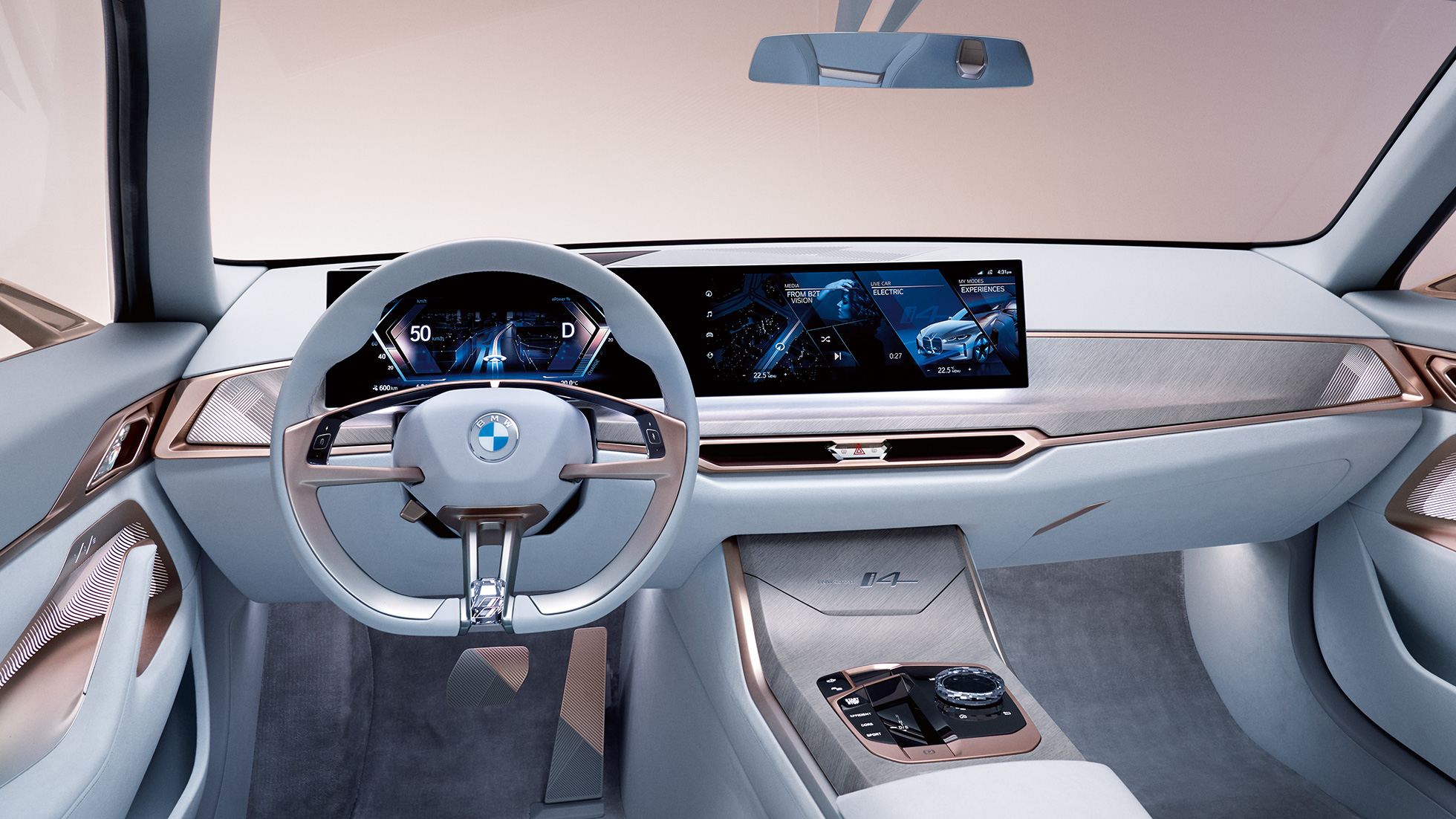 Interiør 1 BMW Concept i4 2020 G26 Interiør 1 BMW Concept i4 2020 G26 elbil helelektrisk BMW Gran Coupé