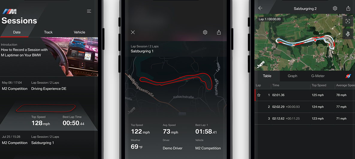 BMW M Laptimer-app BMW apper BMW M Laptimer app