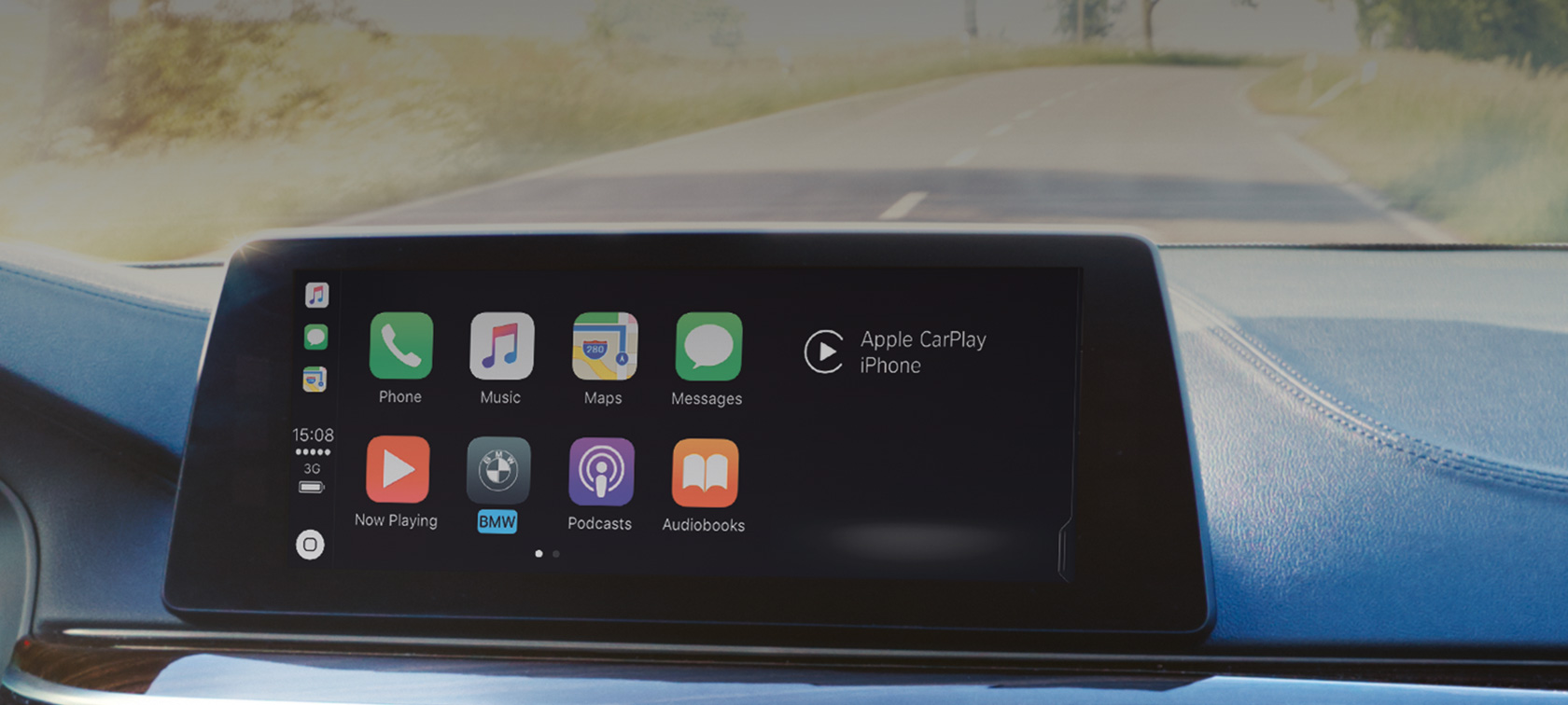 Apple CarPlay® Smarttelefon integrering Apple CarPlay® Smarttelefon integrering Meny i kontrolldisplay BMW ConnectedDrive