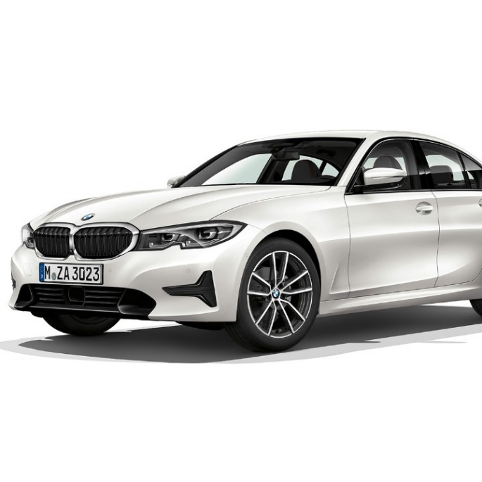 BMW 3-serie Sedan, Modell Sport Line. BMW 3-serie Sedan som Modell Sport Line sett fra siden stående