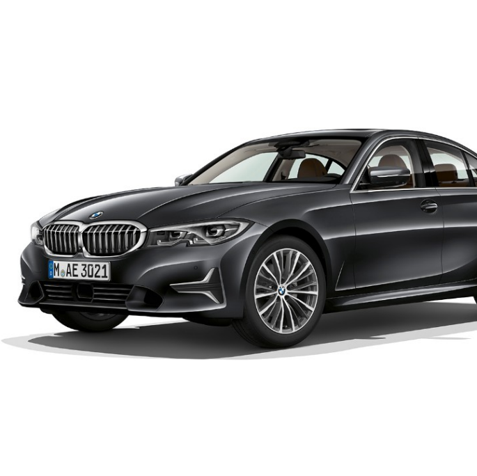 BMW 3-serie Sedan, Modell Luxury Line. BMW 3-serie Sedan som Modell Luxury Line sett fra siden stående