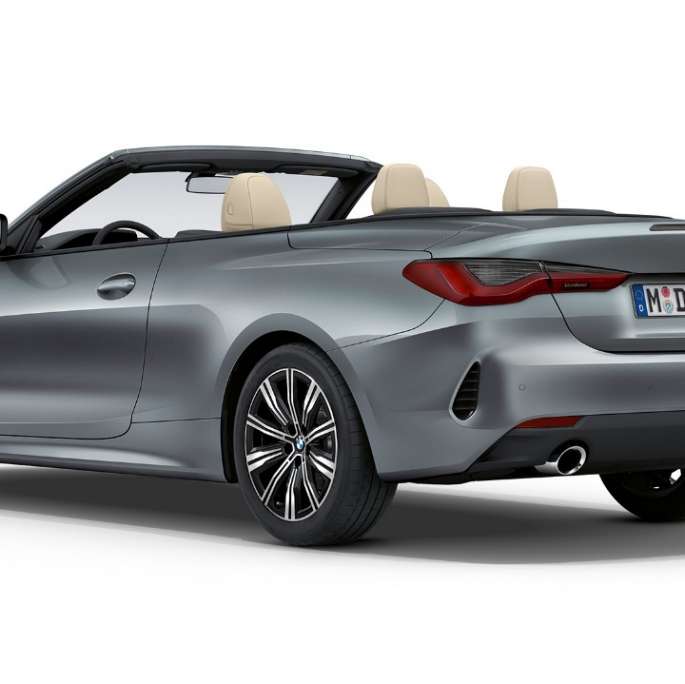 BMW 4-serie Cabriolet G23 2020 Basisutstyr Sanremo grønn metallic Sett skrått bakfra