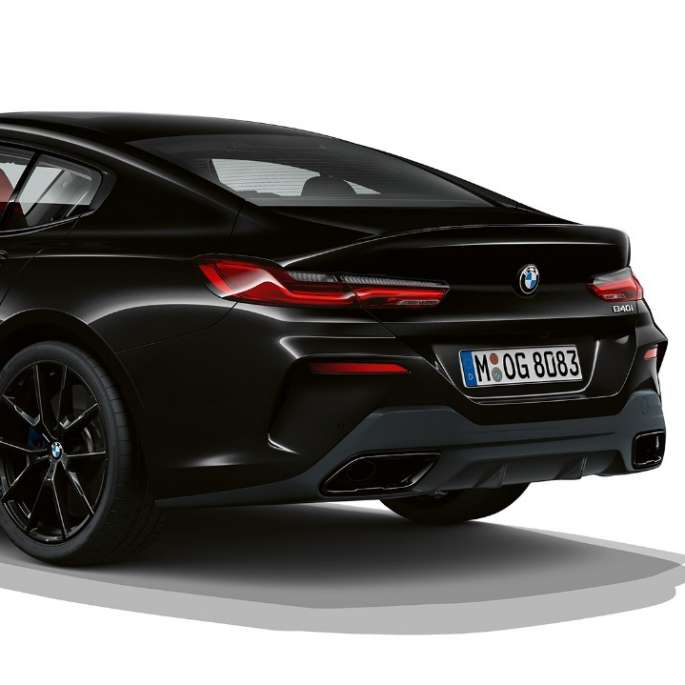 BMW 8-serie Gran Coupé, M Sportspakke sett skrått bakfra